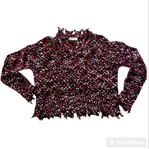 Made with Love by fct ragged pink & black size M crewneck long sleeve sw…